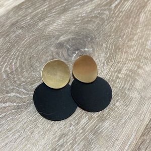 Gold and matte black earrings
